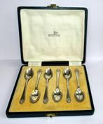 Set van zes sterling zilver koffielepels in etui, Birmingham, Antiek en Kunst, Ophalen of Verzenden, Zilver