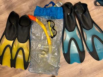 Snorkelset met zwemvliezen beschikbaar voor biedingen