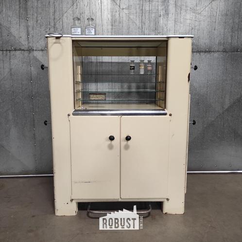 Dubbelzijdige medicijnkast | Vintage dokterskast tandarts, Huis en Inrichting, Kasten | Vitrinekasten, Gebruikt, 100 tot 150 cm