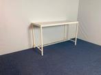 5 x Hoge vergadertafel, wit blad, wit frame, 180 x 80 cm.
