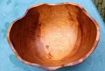 Vintage OLIJVEN HOUT schaal ei vorm golvende bovenzijde, Overige materialen, Gebruikt, Ophalen of Verzenden, Schaal of Schalen
