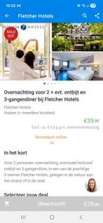 Fletcher hotelovernachting voor 2, Twee personen, 1 overnachting