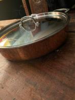 Mooie koperen braadpan met deksel - 30cm, Antiek en Kunst, Antiek | Koper en Brons, Ophalen of Verzenden, Koper
