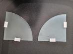 Twee matglazen hoekplanchetten, Minder dan 50 cm, Gebruikt, Overige typen, Ophalen of Verzenden