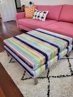 Hocker footstool salontafel Designers Guild  gestreept, Huis en Inrichting, Metaal, Gebruikt, Verzenden, Vierkant