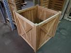 teak bloembak 90x90cm, Ophalen, Vierkant, Zo goed als nieuw, 60 tot 100 cm