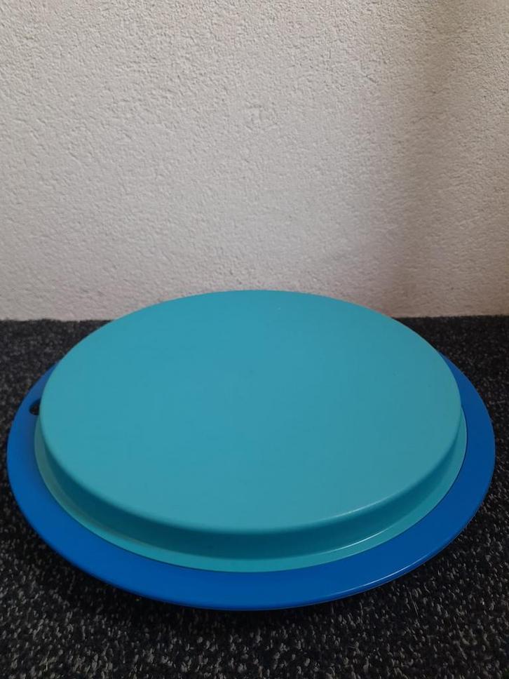 Blauw Kunststof Dienblad met Turquoise Accenten, Huis en Inrichting, Woonaccessoires | Dienbladen, Gebruikt, Kunststof, Rond, Ophalen of Verzenden