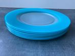 Grote borden met blauwe rand, Huis en Inrichting, Keuken | Servies, Ophalen of Verzenden, Bord(en), Overige stijlen, Glas