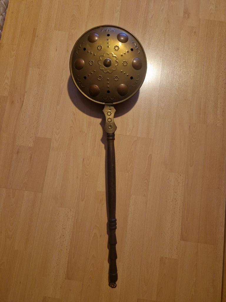 Oude koperen beddenpan met deksel, Ophalen of Verzenden, Koper