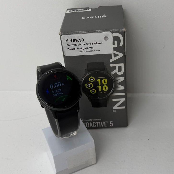 Garmin Vivoactive 5 42mm Zwart | Met garantie, Sieraden, Tassen en Uiterlijk, Sporthorloges, Zo goed als nieuw, Android, Zwart