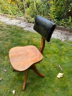 Vintage industriele architektenstoel bureaustoel, Huis en Inrichting, Bureaustoelen, Ophalen, Gebruikt, Bruin, Bureaustoel