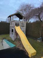 Houten Speeltoren/speelhuisje met Glijbaan en schommel, Ophalen, Gebruikt, Glijbaan
