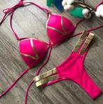 Roze gouden push up string bikini bandage maat 34 36 38 40, Kleding | Dames, Badmode en Zwemkleding, Nieuw, Bikini, Roze, Verzenden