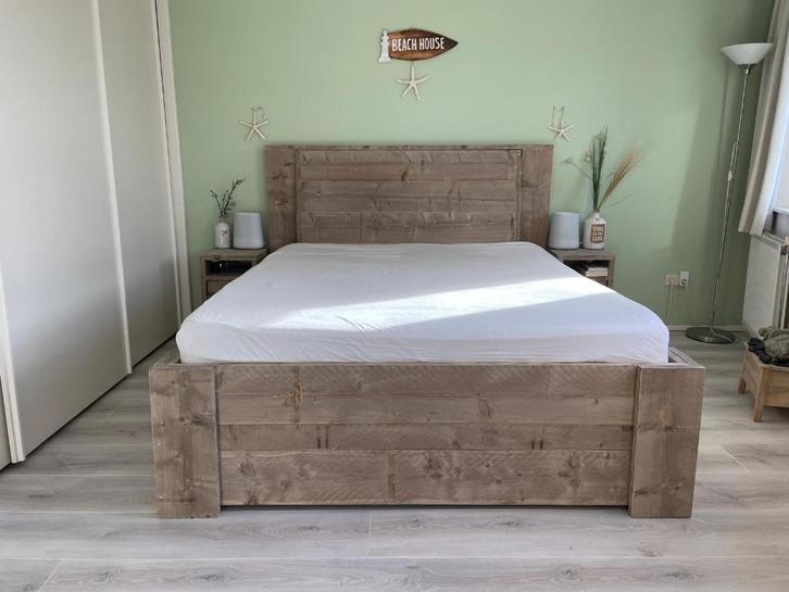 Bedden van steigerhout / Alle afmetingen, Huis en Inrichting, Slaapkamer | Bedden, Nieuw, Tweepersoons, Overige maten, Overige maten
