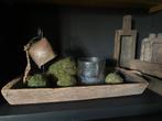 Houten trog XL met mosbollen kunststof, Ophalen of Verzenden, Nieuw, Rechthoekig