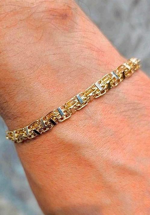 14k Gouden Magnum Armband | 8,2 gram, Sieraden, Tassen en Uiterlijk, Armbanden, Zo goed als nieuw, Goud, Ophalen of Verzenden