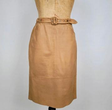 SET Nappa Leren Rok Beige Maat 42 beschikbaar voor biedingen