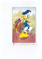 oud Disney Donald Duck ansichtkaart jaren 30 Valentine UK 2, Verzamelen, Ophalen of Verzenden, 1920 tot 1940, Gelopen, Cultuur en Media