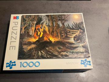 MB puzzel mystery 1000 stukjes Indiaan bij het vuur beschikbaar voor biedingen