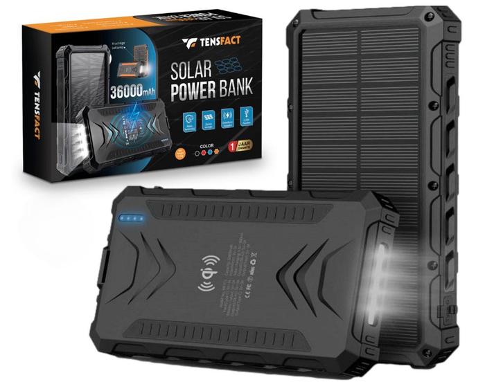 Solar Powerbank 36000mAh - Noodpakket Powerbank Zonneenergie, Telecommunicatie, Powerbanks, Nieuw, Verzenden