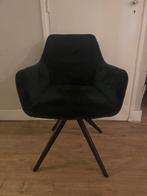 6 groene velvet draaibare eetkamerstoelen - zgan, Ophalen, Overige kleuren, Zo goed als nieuw, Stof