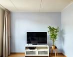 Wit TV Meubel met Glazen Deuren, Ophalen, 100 tot 150 cm, Zo goed als nieuw, Minder dan 100 cm