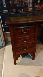 Antiek Klassiek Chesterfield Bureau met Groen Leerinleg, Ophalen of Verzenden