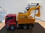 Bruder MAN kiepwagen met Liebherr graafmachine, Overige merken, Gebruikt, Onderdelen, Ophalen of Verzenden