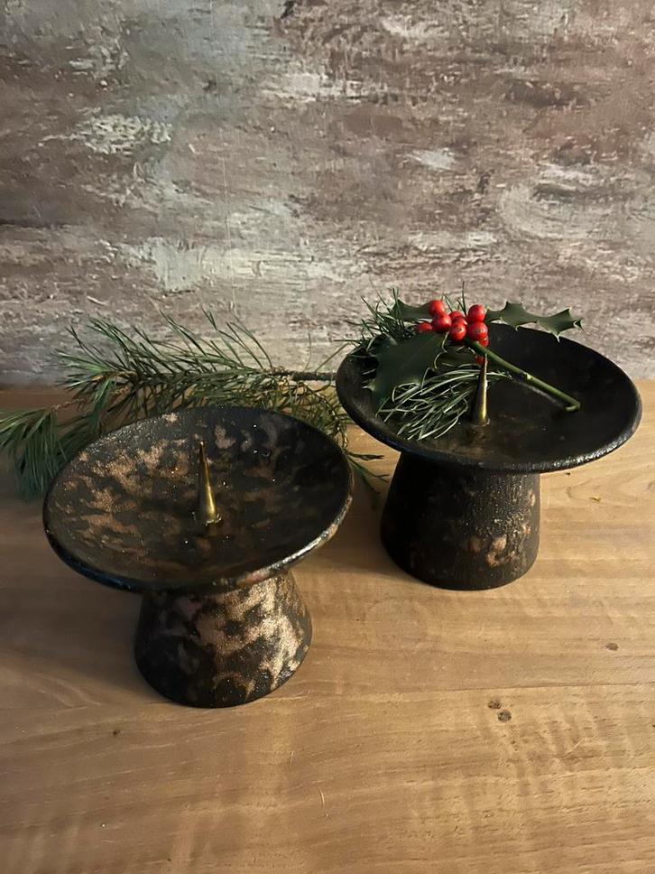 Keramieke Kandelaar Ambacht Haalderen, Huis en Inrichting, Woonaccessoires | Kandelaars en Kaarsen, Gebruikt, Kandelaar, Minder dan 25 cm