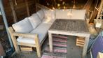 Houten lounge/diner set., Gebruikt, 6 zitplaatsen, Ophalen of Verzenden, Loungeset
