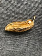 Vintage broche in vorm van veer van 6 cm lang, Sieraden, Tassen en Uiterlijk, Broches, Ophalen of Verzenden, Zo goed als nieuw