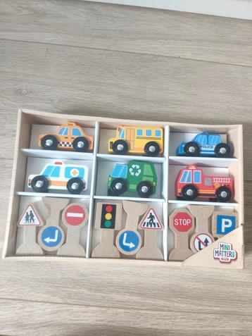 Mini matters houten autobaan set auto's en verkeersborden ni beschikbaar voor biedingen