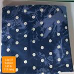 Lap 21..Blauwe katoen.. Witte stippen..info zie foto, Overige kleuren, 120 cm of meer, Nieuw, Ophalen of Verzenden