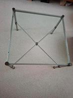 2 Glazen Design Salontafels, Huis en Inrichting, Tafels | Salontafels, Ophalen, Gebruikt, 50 tot 100 cm, Vierkant