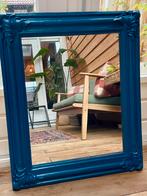 Spiegel met houten lijst blauw, Ophalen, Gebruikt, Minder dan 100 cm, Rechthoekig
