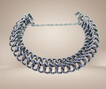 Prachtige antiek 835 zilveren CHAINMAILLE schakelarmband! beschikbaar voor biedingen
