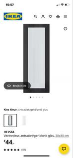 2x HEJSTA Vitrinedeuren Antraciet/Geribbeld Glas 30x80 Nieuw, Ophalen, Minder dan 50 cm, Nieuw, Minder dan 100 cm