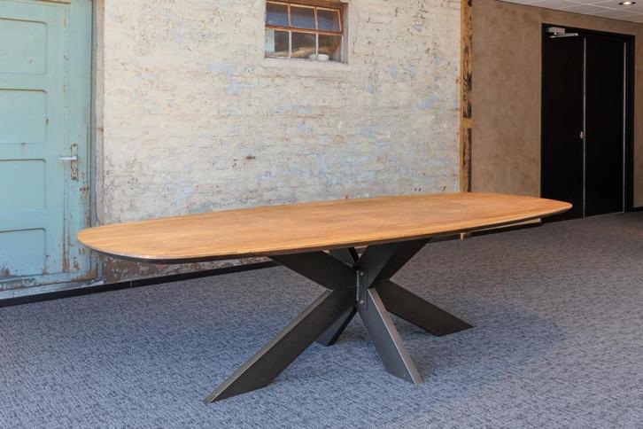 Eiken Tafelblad DEENS OVAAL | Facetrand Behandeling Poot, Huis en Inrichting, Tafels | Eettafels, Nieuw, 100 tot 150 cm, 200 cm of meer