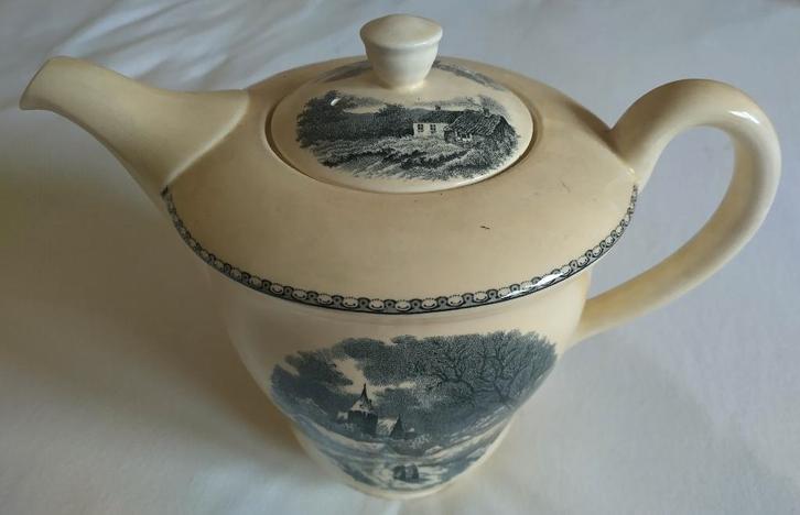 Koffiepot Société Céramique Maestricht Landschap servies, Antiek en Kunst, Antiek | Servies los, Ophalen of Verzenden