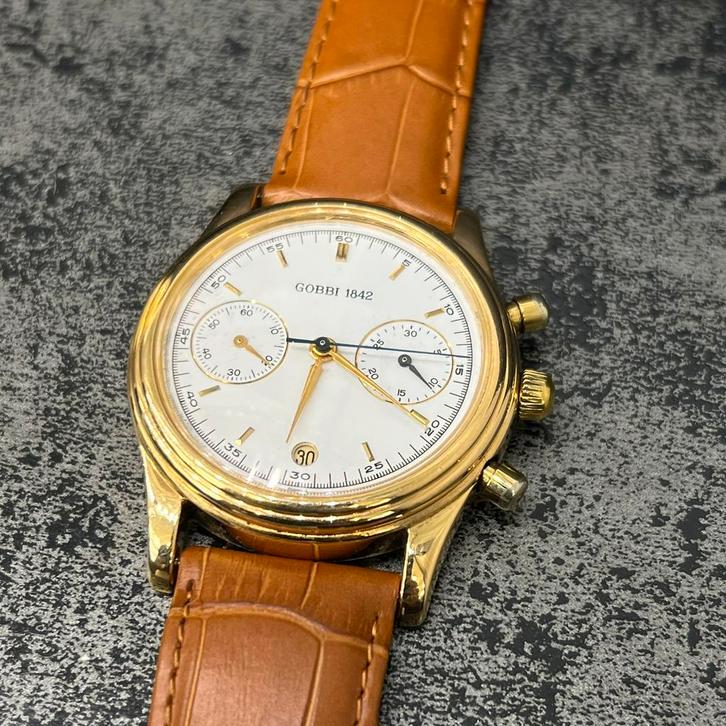 Horloge heren 18 karaat Gobbi massief goud, Sieraden, Tassen en Uiterlijk, Armbanden, Nieuw, Goud, Ophalen of Verzenden
