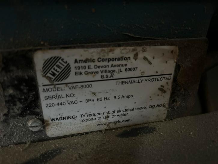 Industriële ventilator Americ VAF-8000, Zakelijke goederen, Machines en Bouw | Industrie en Techniek, Ophalen