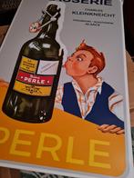Emaille bord Perle nieuw, Verzamelen, Ophalen of Verzenden, Zo goed als nieuw, Reclamebord