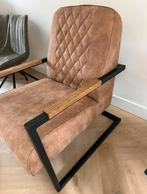 Fauteuil, cognac. Industrieel, Ophalen, Metaal, 75 tot 100 cm, Zo goed als nieuw