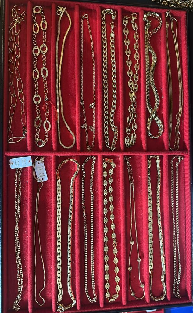 Bi-color sieraden 18 karaat goud op edelstaal - Grote Partij, Sieraden, Tassen en Uiterlijk, Kettingen, Nieuw, Goud, Goud, Ophalen of Verzenden