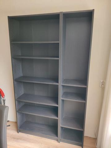 2 stuks Billy boekenkasten zwart 80x28x202 en 40x28x202 beschikbaar voor biedingen