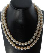 2-strengs retro zoetwater parel dames ketting 14k slot goud, Sieraden, Tassen en Uiterlijk, Antieke sieraden, Ophalen of Verzenden