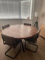 Eettafel rond mangohout 150 cm, industriële, duurzaam, mango, Huis en Inrichting, Tafels | Eettafels, Nieuw, 150 tot 200 cm, 150 tot 200 cm