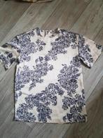 Satijn stof crème blouse met blauwe bloemen nieuws mt XS, Maat 34 (XS) of kleiner, H&M, Ophalen of Verzenden, Zo goed als nieuw