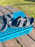Birkenstock teenslippers met gespen. Gebruikt. Maat 38, Slippers, Zwart, Ophalen of Verzenden, Gedragen
