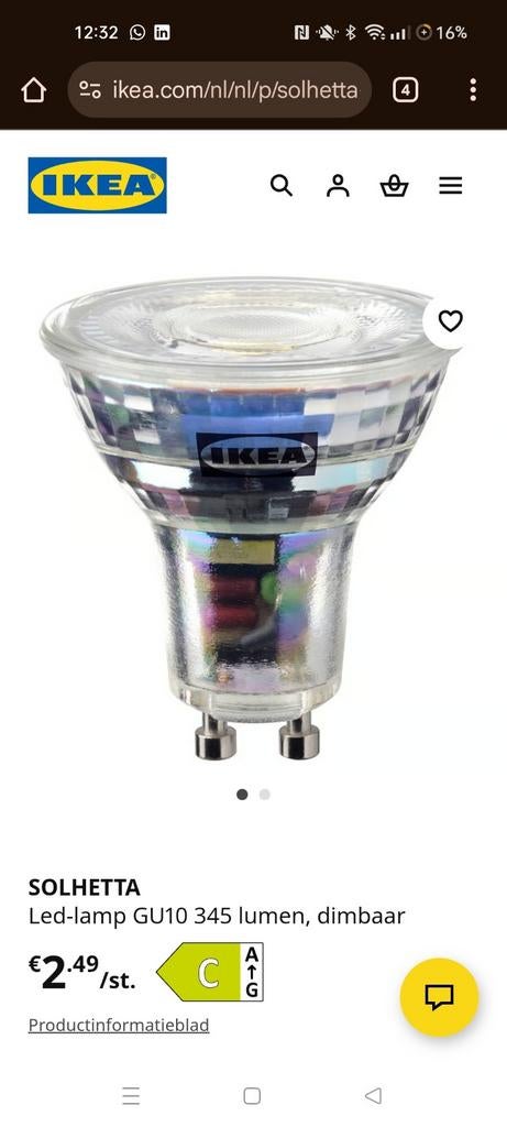 IKEA Solhetta dimbare LED spotjes - Nieuwstaat!, Led-lamp, Minder dan 30 watt, Bipin of Steekvoet, Ophalen of Verzenden